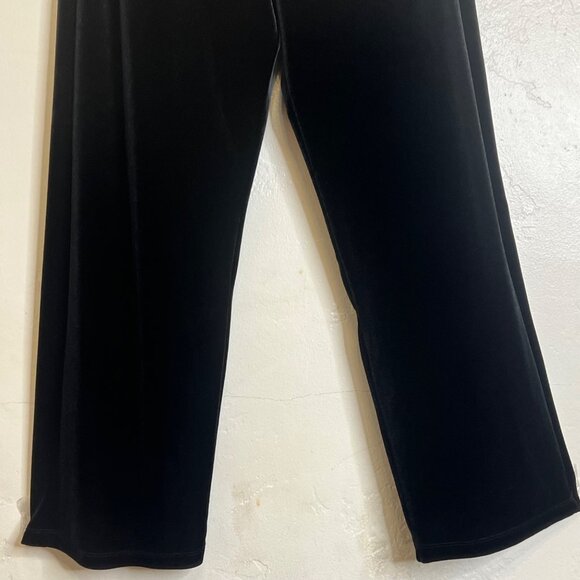 Black Velvet Full Zip Jacket/Pants Set Petite XL Lounge JM Collection Leisure - Picture 5 of 16